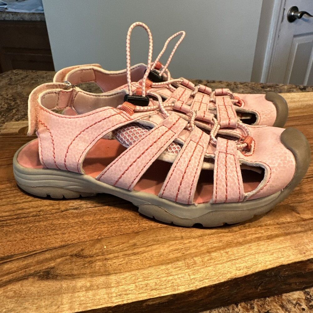 Youth Girl's Eddie Bauer Kristen Bumper Toe Sandals Water Shoe Pink / Coral Sz 2